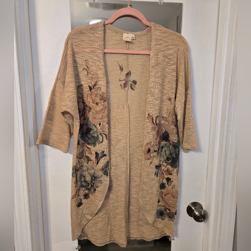 Floral Beige Cardigan